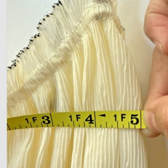 Zara Little Bow Textured Beige Black Straps Mini Dress Size M Feminine Beach Fun - Picture 9 of 9